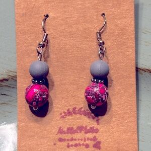 Magenta Dangle Earrings